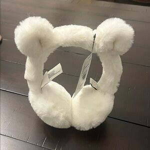Ugg Faux Fur Earmuffs With Ears Winter Warmer White new Kids Girls
